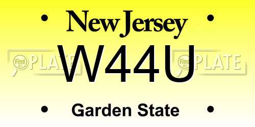 W44U New Jersey License Plate