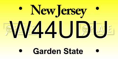 W44UDU New Jersey License Plate