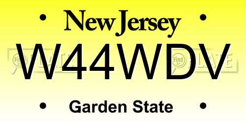 W44WDV New Jersey License Plate