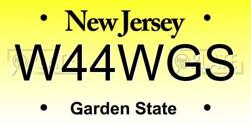 W44WGS New Jersey License Plate