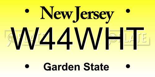 W44WHT New Jersey License Plate