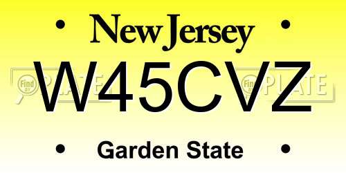 W45CVZ New Jersey License Plate