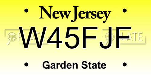 W45FJF New Jersey License Plate
