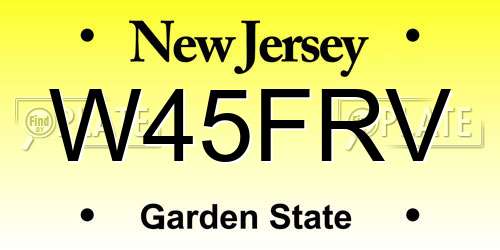 W45FRV New Jersey License Plate