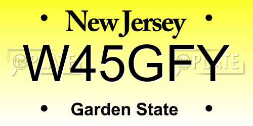 W45GFY New Jersey License Plate