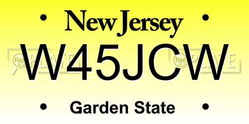 W45JCW New Jersey License Plate