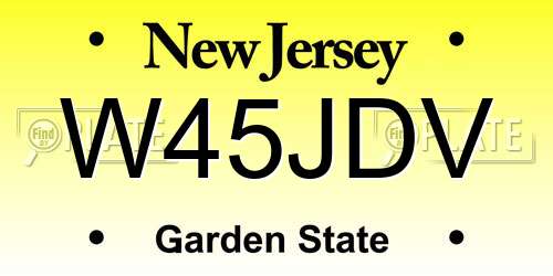 W45JDV New Jersey License Plate