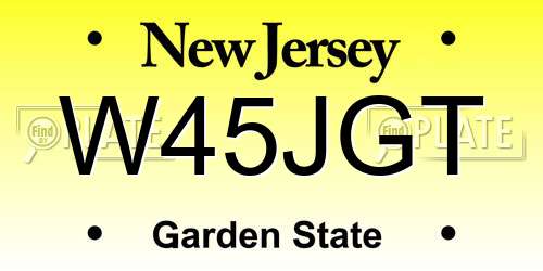W45JGT New Jersey License Plate