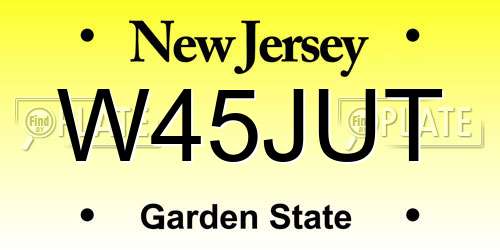 W45JUT New Jersey License Plate