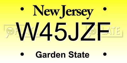 W45JZF New Jersey License Plate
