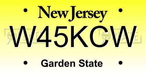 W45KCW New Jersey License Plate