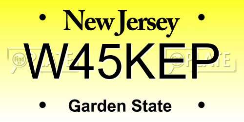 W45KEP New Jersey License Plate