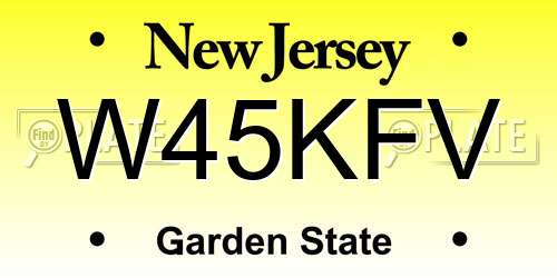 W45KFV New Jersey License Plate