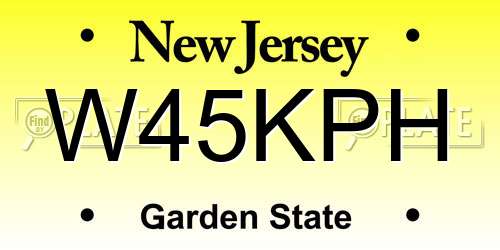 W45KPH New Jersey License Plate