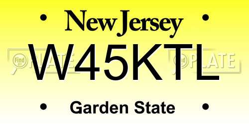 W45KTL New Jersey License Plate