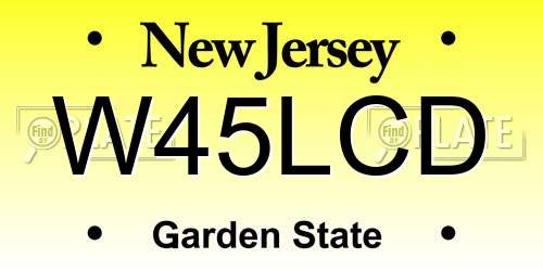 W45LCD New Jersey License Plate