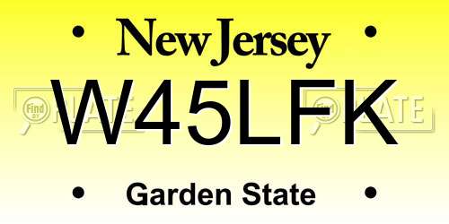 W45LFK New Jersey License Plate