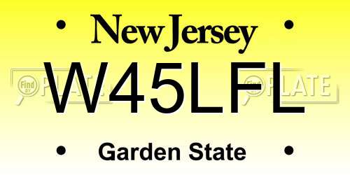 W45LFL New Jersey License Plate
