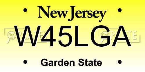 W45LGA New Jersey License Plate