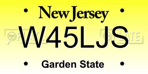 W45LJS New Jersey License Plate