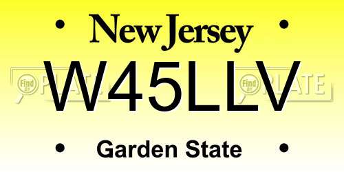 W45LLV New Jersey License Plate