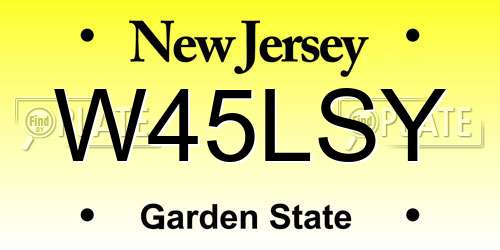 W45LSY New Jersey License Plate