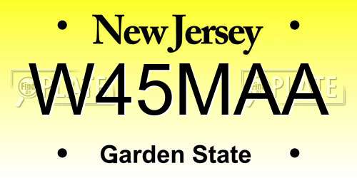 W45MAA New Jersey License Plate