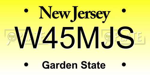 W45MJS New Jersey License Plate
