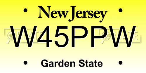 W45PPW New Jersey License Plate