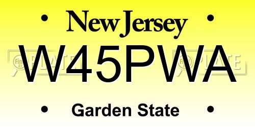 W45PWA New Jersey License Plate