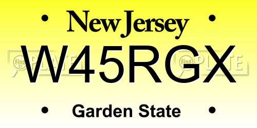 W45RGX New Jersey License Plate