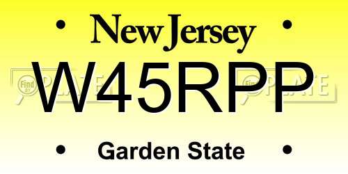 W45RPP New Jersey License Plate