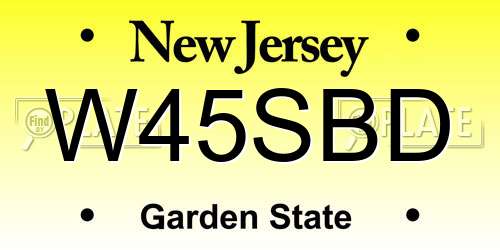 W45SBD New Jersey License Plate