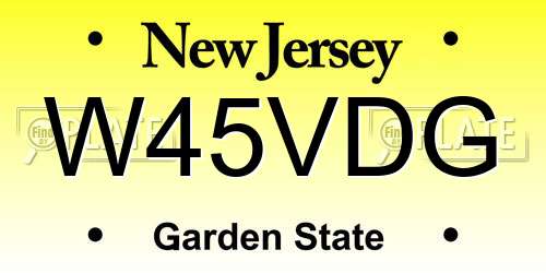 W45VDG New Jersey License Plate