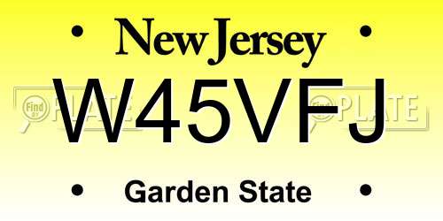 W45VFJ New Jersey License Plate
