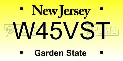 W45VST New Jersey License Plate