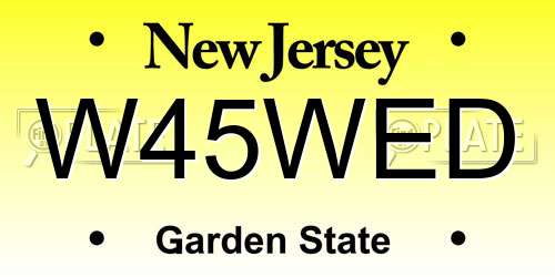 W45WED New Jersey License Plate