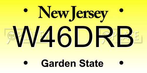 W46DRB New Jersey License Plate