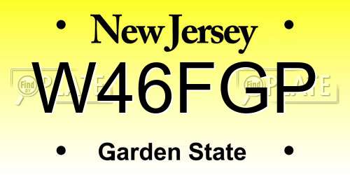 W46FGP New Jersey License Plate