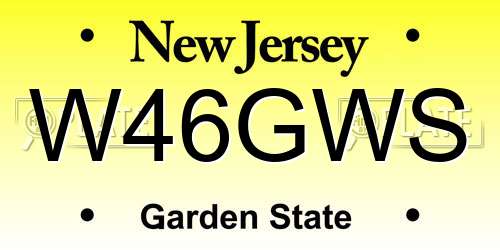 W46GWS New Jersey License Plate