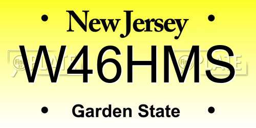 W46HMS New Jersey License Plate