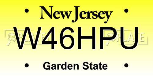 W46HPU New Jersey License Plate