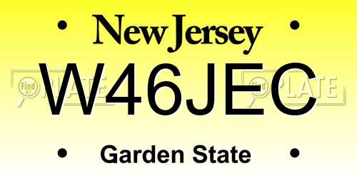 W46JEC New Jersey License Plate