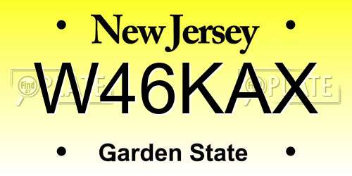 W46KAX New Jersey License Plate