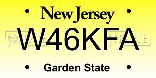 W46KFA New Jersey License Plate