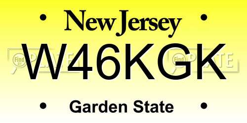 W46KGK New Jersey License Plate