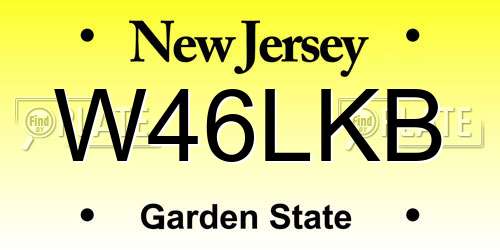 W46LKB New Jersey License Plate
