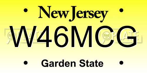 W46MCG New Jersey License Plate