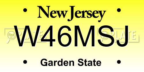 W46MSJ New Jersey License Plate