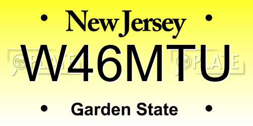 W46MTU New Jersey License Plate
